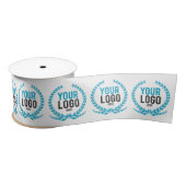 Uw zakelijke Logo | Breedte over gepatterd wit Lint (Spoel)
