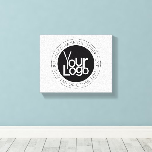 Uw zakelijke Logo & eenvoudige bewerkbare tekst Canvas Afdruk (Insitu (Houten vloer))