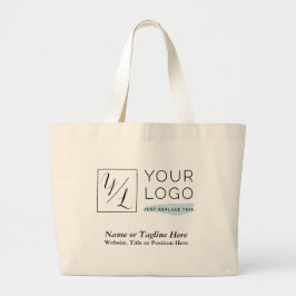 Uw zakelijke Logo en Gepersonaliseerd gegevens Grote Tote Bag