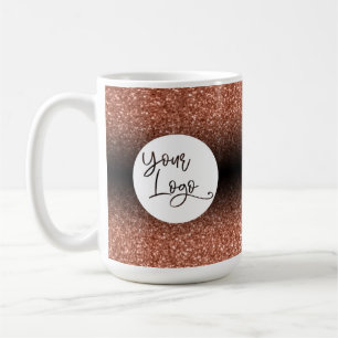 Uw zakelijke Logo, koperen en zwarte ombre Koffiemok
