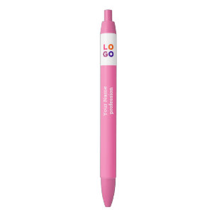 Uw zakelijke Logo, naam, beroep roze Zwarte Inkt Pen