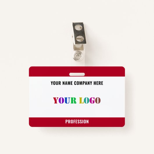 Uw zakelijke Logo of foto naam badges Sjabloon (Voorkant met clip)