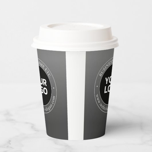 Uw zakelijke Logo of ontwerp en bewerkbare tekst Papieren Bekers (Links)