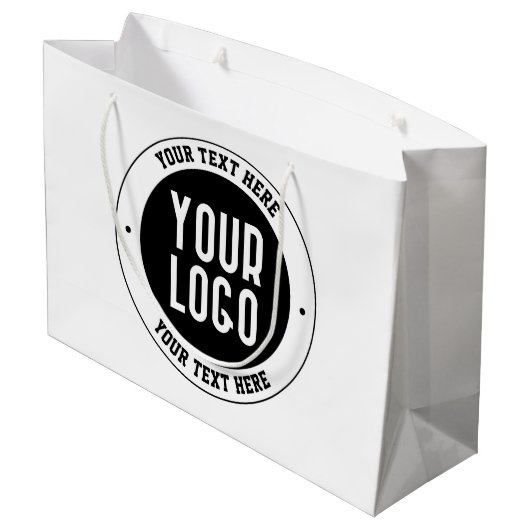 Uw zakelijke Logo of ontwerp | Vet Bewerkbare teks Groot Cadeauzakje (Achterkant Gekanteld)