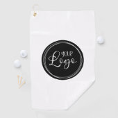 Uw zakelijke Logo op Black Circle Golfhanddoek (Insitu)