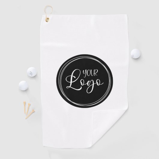 Uw zakelijke Logo op Black Circle Golfhanddoek (Insitu)