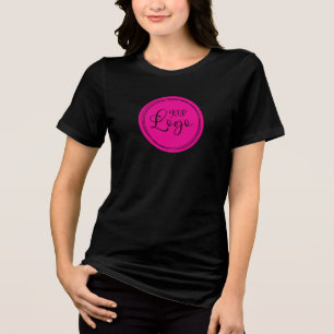 Uw zakelijke Logo op Hot Pink Circle Tri-Blend Shirt