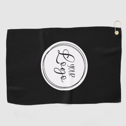 Uw zakelijke Logo op White Circle Golfhanddoek (Horizontaal)