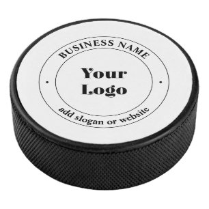 Uw zakelijke Logo & promotietekst   Wit Hockey Puck