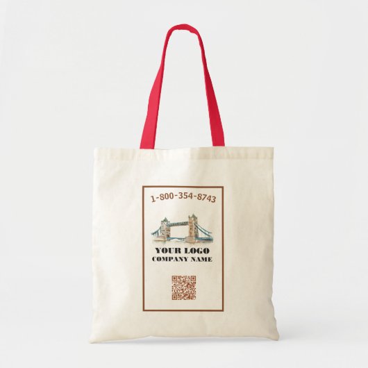 Uw zakelijke Logo QR-code Tote Bag (Voorkant)