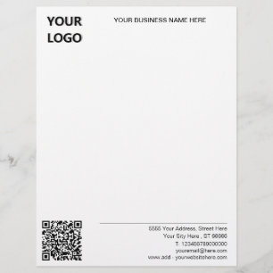Uw zakelijke Logo QR-codenaam Adres Letterhead Briefhoofd
