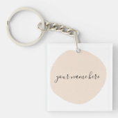 Uw zakelijke Logo roze penseel Sleutelhanger (voorkant)