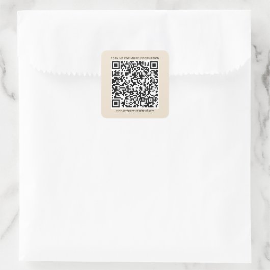 Uw zakelijke QR-code en bedrijfswebsite Vierkante Sticker (Tas)