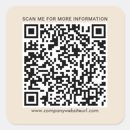 Uw zakelijke QR-code en bedrijfswebsite Vierkante Sticker (Voorkant)