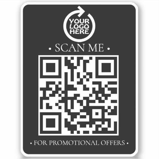 Uw zakelijke QR-code en -Logo Sticker (Voorkant)