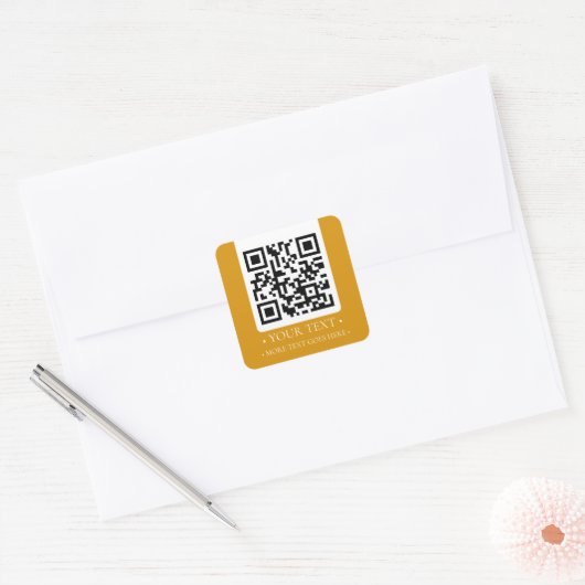 Uw zakelijke QR-code Vierkante Sticker (Envelop)