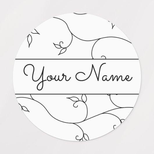 Uw zwarte en witte handbediende handbediende labels (Design 1)