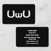 UwU Gelukkig Anime Gezicht Emoticon Visitekaartje (Voorkant / Achterkant)