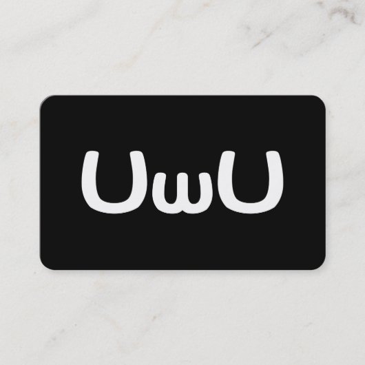 UwU Gelukkig Anime Gezicht Emoticon Visitekaartje (Voorkant)