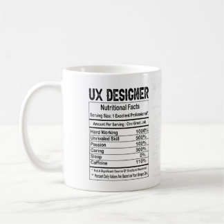 UX Designer Nutrition Facts 11 oz Coffee Mug