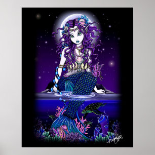 "Uxia" Midnight Mermaid Poster