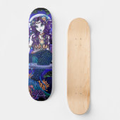 "Uxia" Twilight Moon Gothic Mermaid Skateboard (Voorkant)
