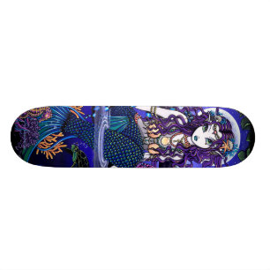 "Uxia" Twilight Moon Gothic Mermaid Skateboard