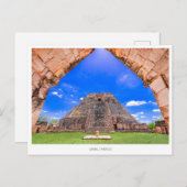 Uxmal mayan Mexico, Vakantie Briefkaart (Voorkant / Achterkant)