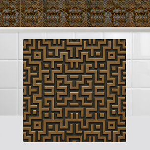 Uxmal Yucatan Mayan Metaal Patroon Antiek Brons Tegeltje