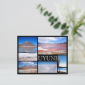 Uyuni multiple image collage noir texte carte post (Debout devant)