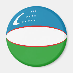 Uzbekistan Fisheye Flag Magnet