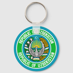 Uzbekistan Rond Embleem Sleutelhanger