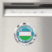 Uzbekistan Ronde Embleem Magneet (Insitu (Vaatwasser))
