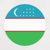Uzbekistan vlag labels (Design 2)