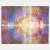 V073 Oranje Sunshine Meditator Fleece Deken (Voorkant (Horizontaal))