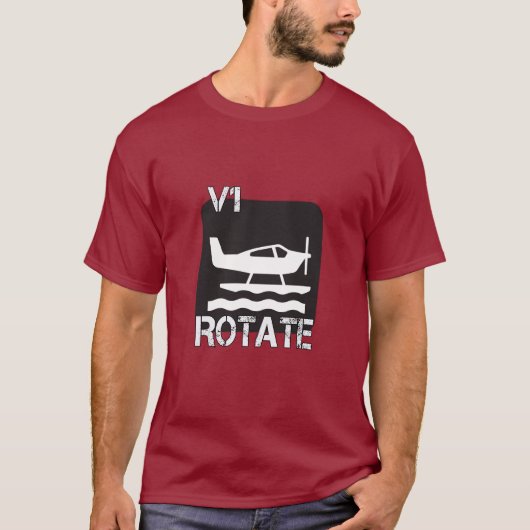 V1 Roteren - Vliegtuig liefhebbers Pilot Talk T-shirt (Voorkant)