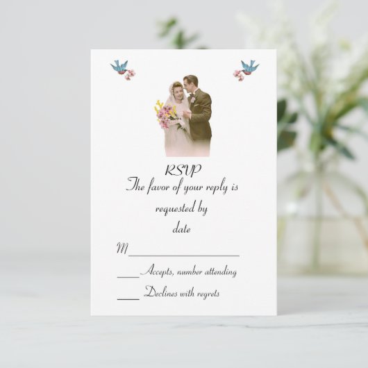 V21 Faire-part de mariage RSVP (Debout devant)