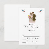 V21 Wedding Invitation RSVP Kaartje (Voorkant / Achterkant)