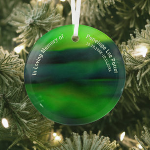 V2 Green Northern Lights Memorial Suncatcher Glas Ornament