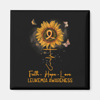 V5az Zonnebloem Oranje Lint Christelijke Leukemie Magneet