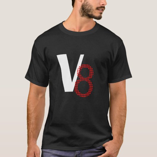 V8 acht cilindermotor t-shirt (Voorkant)