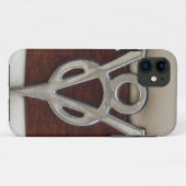 V8 Chrome Embleem leder en hout Case-Mate iPhone Case (Achterkant (horizontaal))