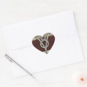 V8 Chrome Embleem leder en hout Hart Sticker (Envelop)