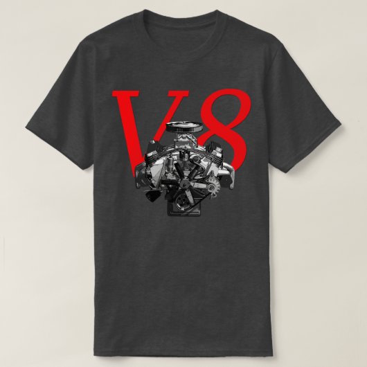 V8 Motor Spier Groot Blok T-shirt (Design voorkant)