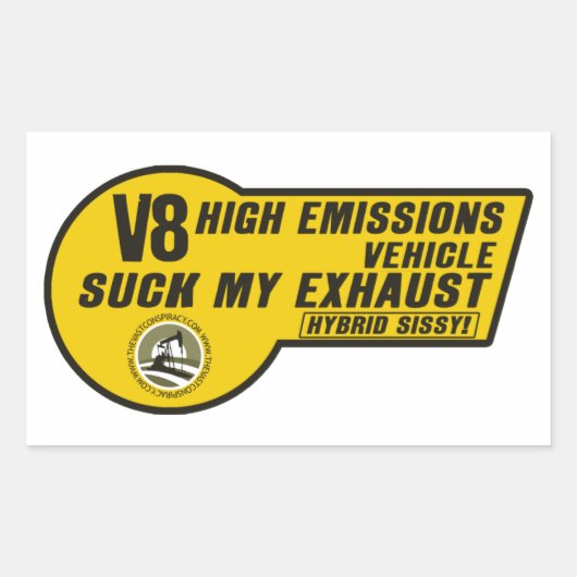 V8 SUV Sticker (geel) 4 stuks verpakking (Voorkant)