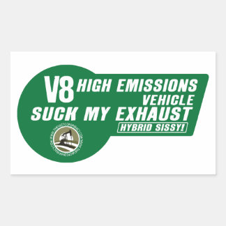 V8 SUV Sticker (Groen op Wit 4 pak