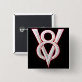 V8-symbool Vierkante Button 5,1 Cm (Voorkant /achterkant)
