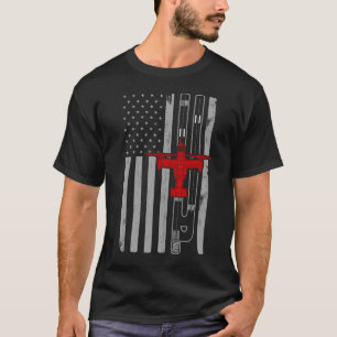 V-22 Osprey Helicopter American Flag Runway V22 T-shirt