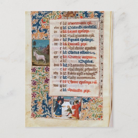 V.25-3 Fol.12v De maand december Briefkaart (Voorkant)