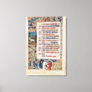 V.25-3 Fol.12v De maand december Canvas Afdruk